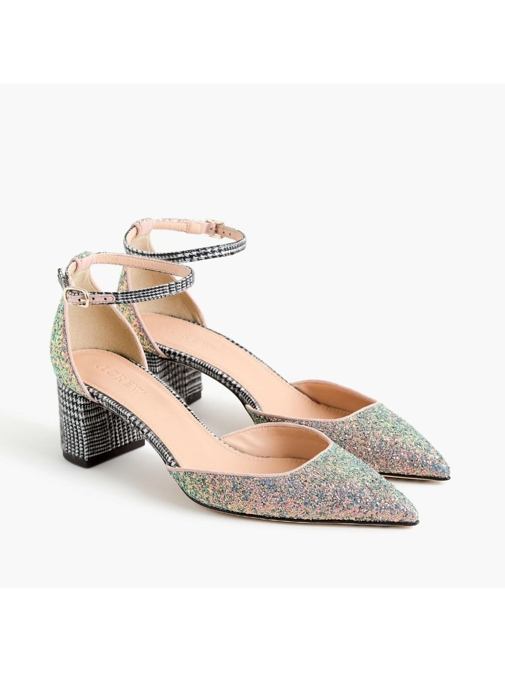 NEW J CREW AVERY GLIETTERY TWEED PUMPS 8.5 HOLOGRAM GLITTER